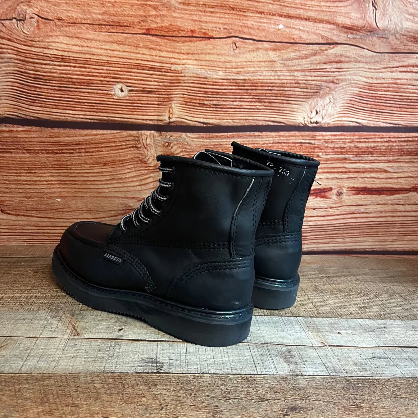 Men's Work Boots Genuine Leather Oil Water Resistant Strong and Light Weight Soles Est. 250 Black