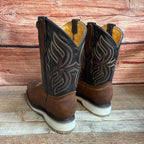 Men's Best Work Ruper Rodeo Boots Genuine Leather Oil Water Resistant Est. 698 Caoba
