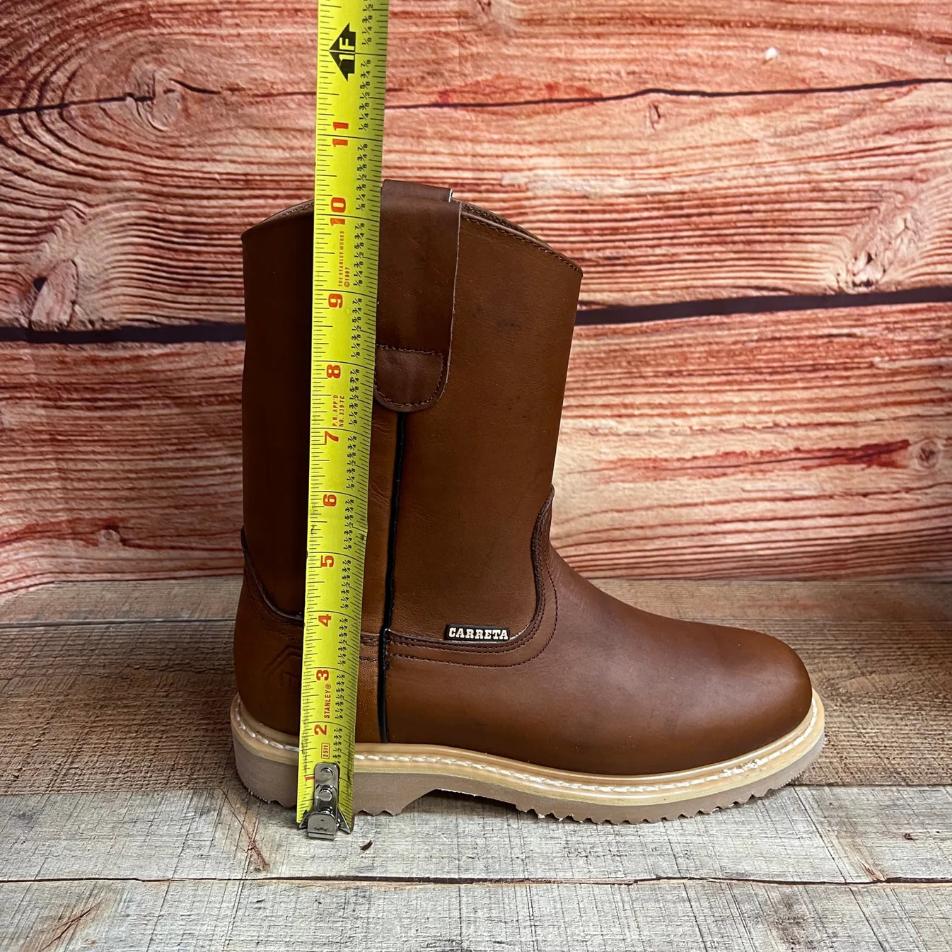 Women's Work Boots Pull On Leather Oil Water Resistant Round Toe Est. 305