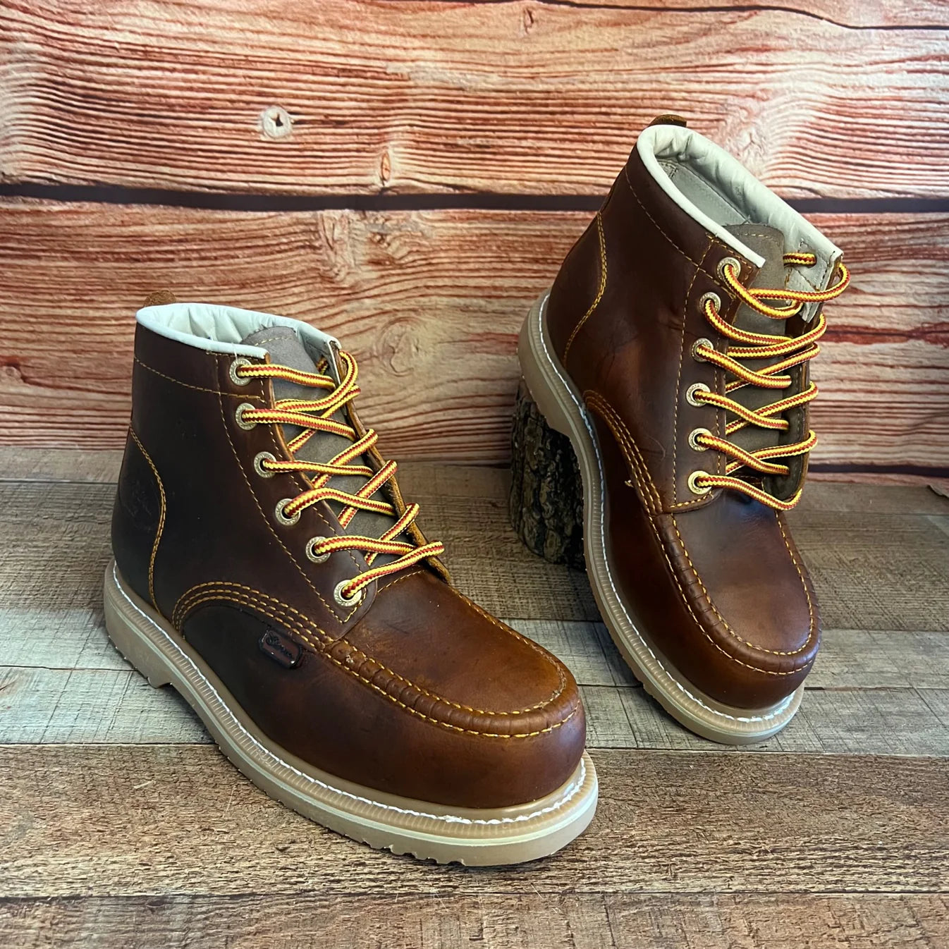 Men's Leather Laces Durable Sole Oil/Water Resistant With/Without Steel Toe J01/S01