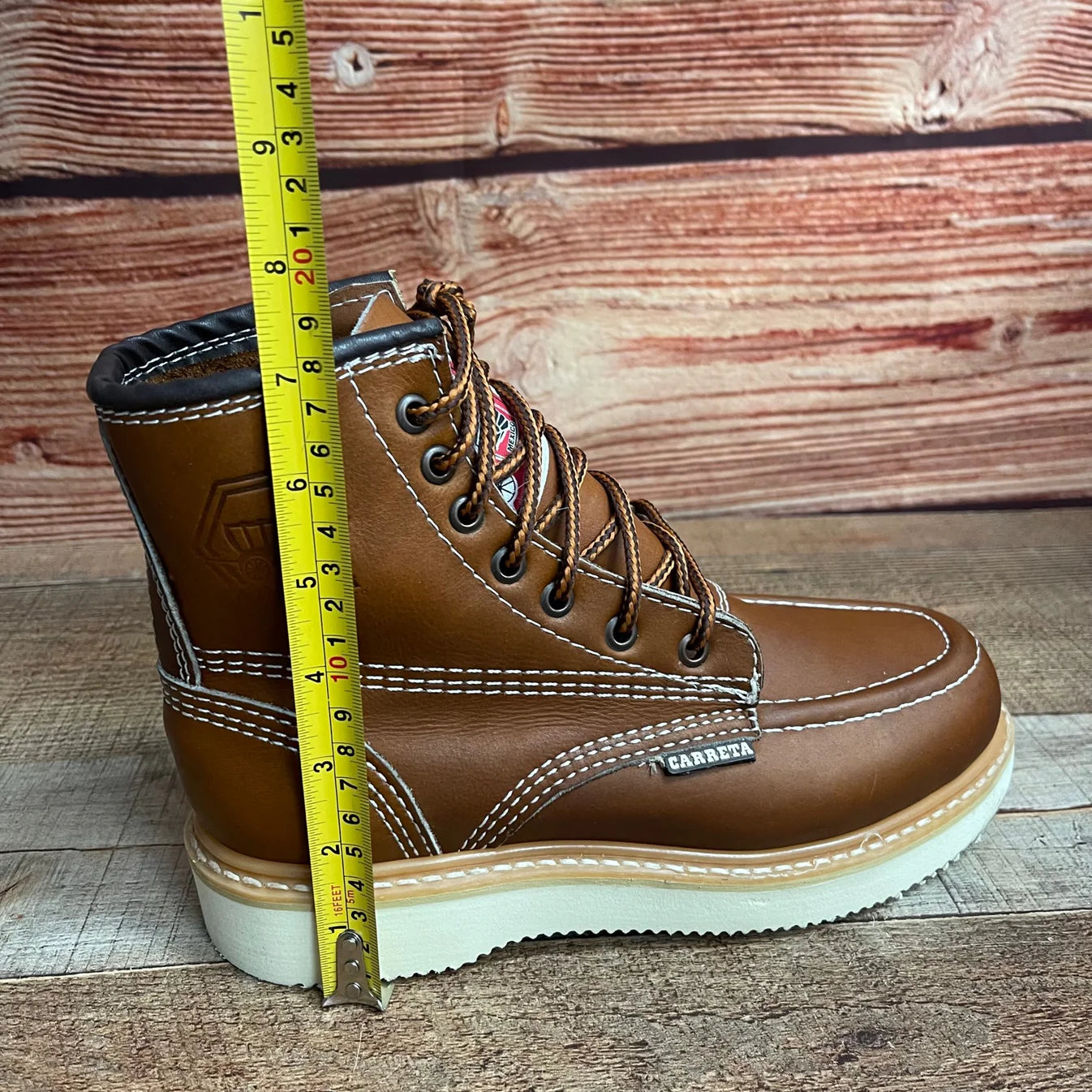 Men's Work Boots Genuine Leather Oil Water Resistant Strong and Light Weight Soles Est. 250 Gold