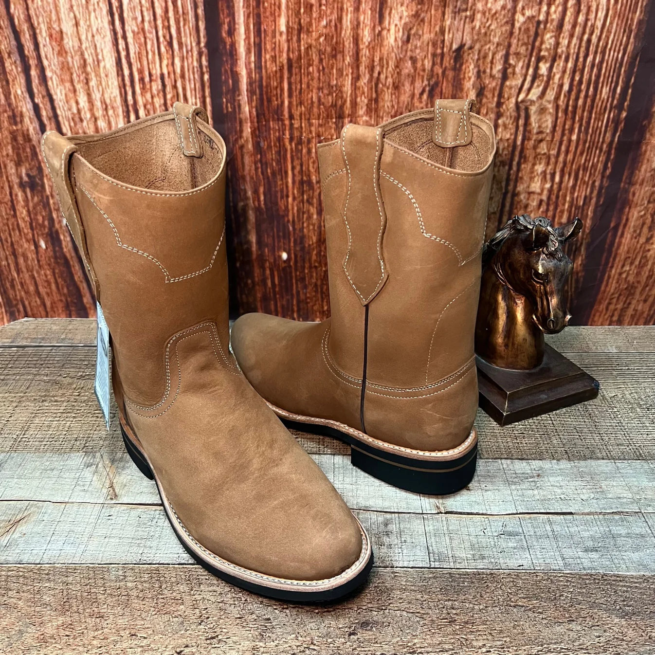 Men's Ruper Style Genuine Leather Round Soft Toe Work Boots Est. 303 Hazel