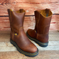 Men's Western Rodeo Work Boots Pull On Leather Oil Water Resistant Est. B23