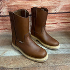 Women's Work Boots Pull On Leather Oil Water Resistant Round Toe Est. 305