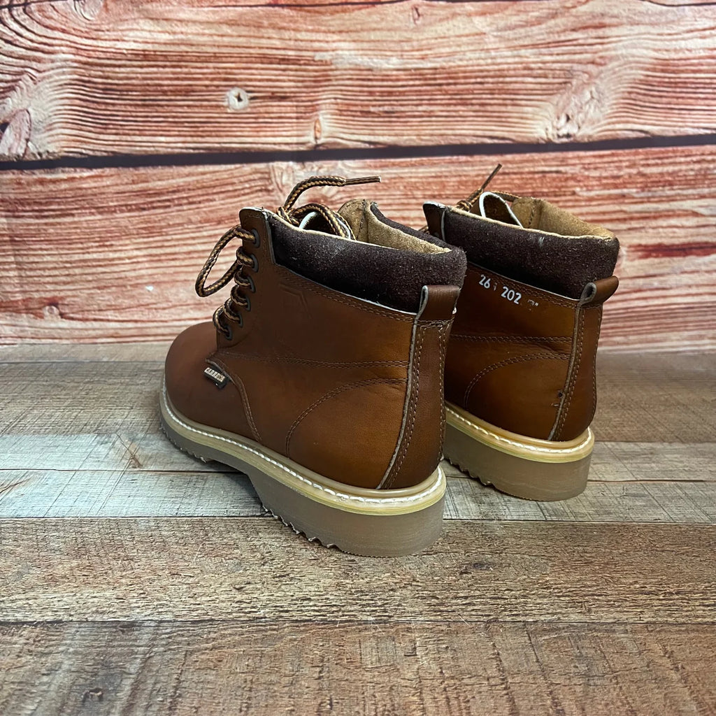 Men's Light Leather Oil-Water Resistant Work Boots Lace Up Smooth Toe Est. 202