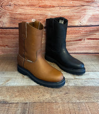 Men's Durable Truck Sole Round Toe Work Pull On Oil Resistant Leather Boots Est. 310 Gold
