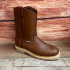 Men's Work Boots Light Pull On Genuine Leather Oil/Water Resistant Round Toe Est. 305