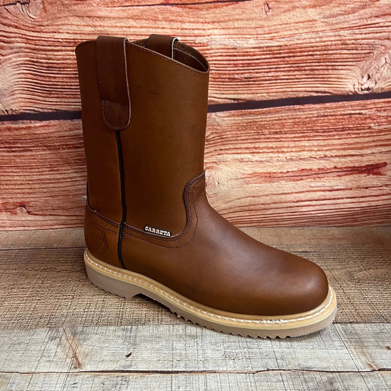 Men's Work Boots Light Pull On Genuine Leather Oil/Water Resistant Round Toe Est. 305