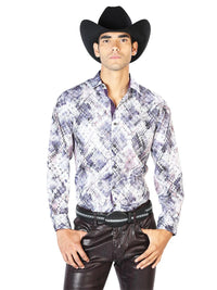 Beige Casual Long Sleeve Shirt 43549 - OriginalWestern.com