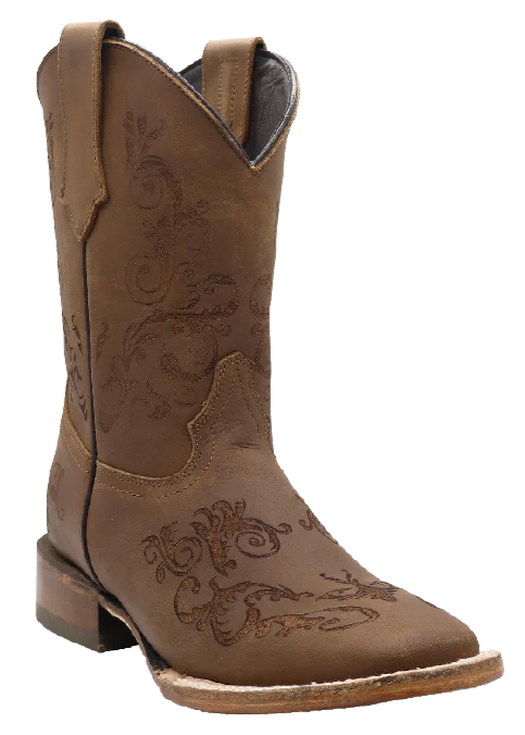 Women´s Silverton Bella All Leather Wide Square Toe Boots-Tobacco