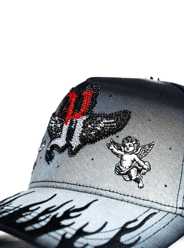 Big Boss K Ángel Embroidered Western Ball Cap - Gray - OriginalWestern.com