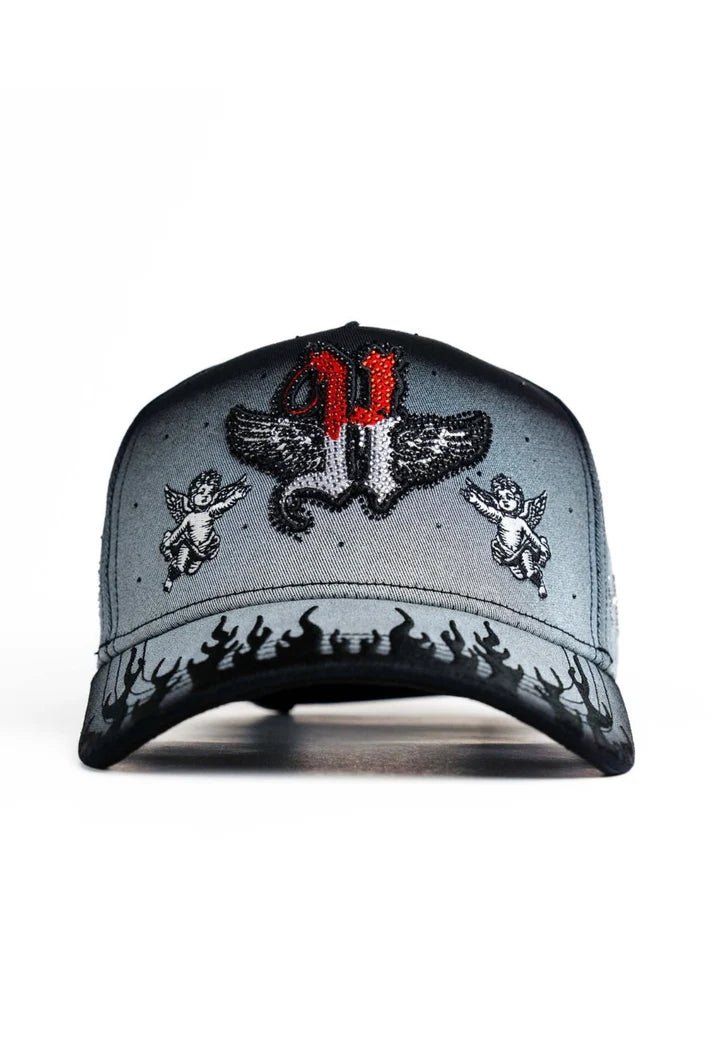 Big Boss K Ángel Embroidered Western Ball Cap - Gray - OriginalWestern.com