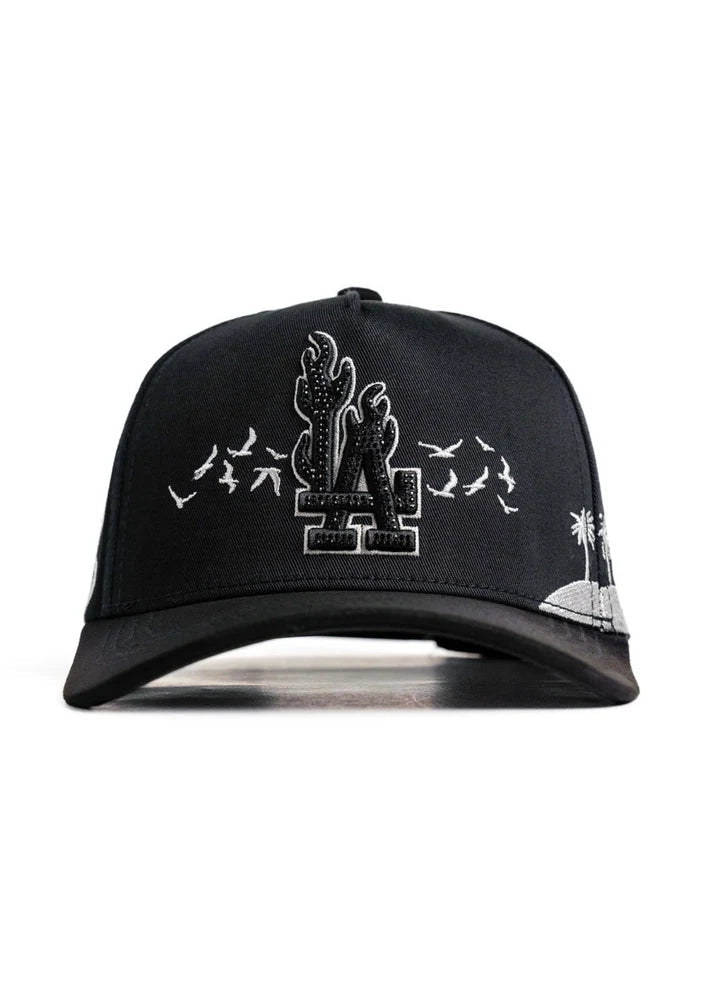 Big Boss La Flamas Embroidered Western Ball Cap - Black - OriginalWestern.com