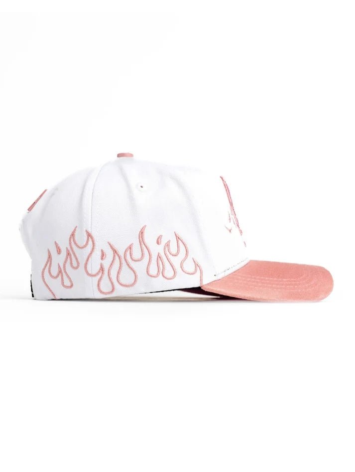 Big Boss La Flamas Embroidered Western Ball Cap - PINK (White) - OriginalWestern.com