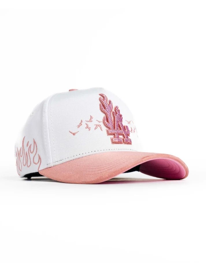Big Boss La Flamas Embroidered Western Ball Cap - PINK (White) - OriginalWestern.com