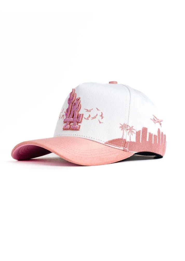 Big Boss La Flamas Embroidered Western Ball Cap - PINK (White) - OriginalWestern.com