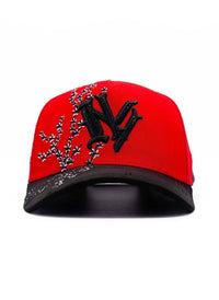 Big Boss Sakura Embroidered Western Ball Cap - Red - OriginalWestern.com
