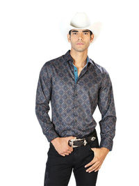 Black And Gold LCasual Long Sleeve Shirt 43556 - OriginalWestern.com