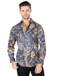 Black And Gold Silver Casual Long Sleeve Shirt 44051 - OriginalWestern.com