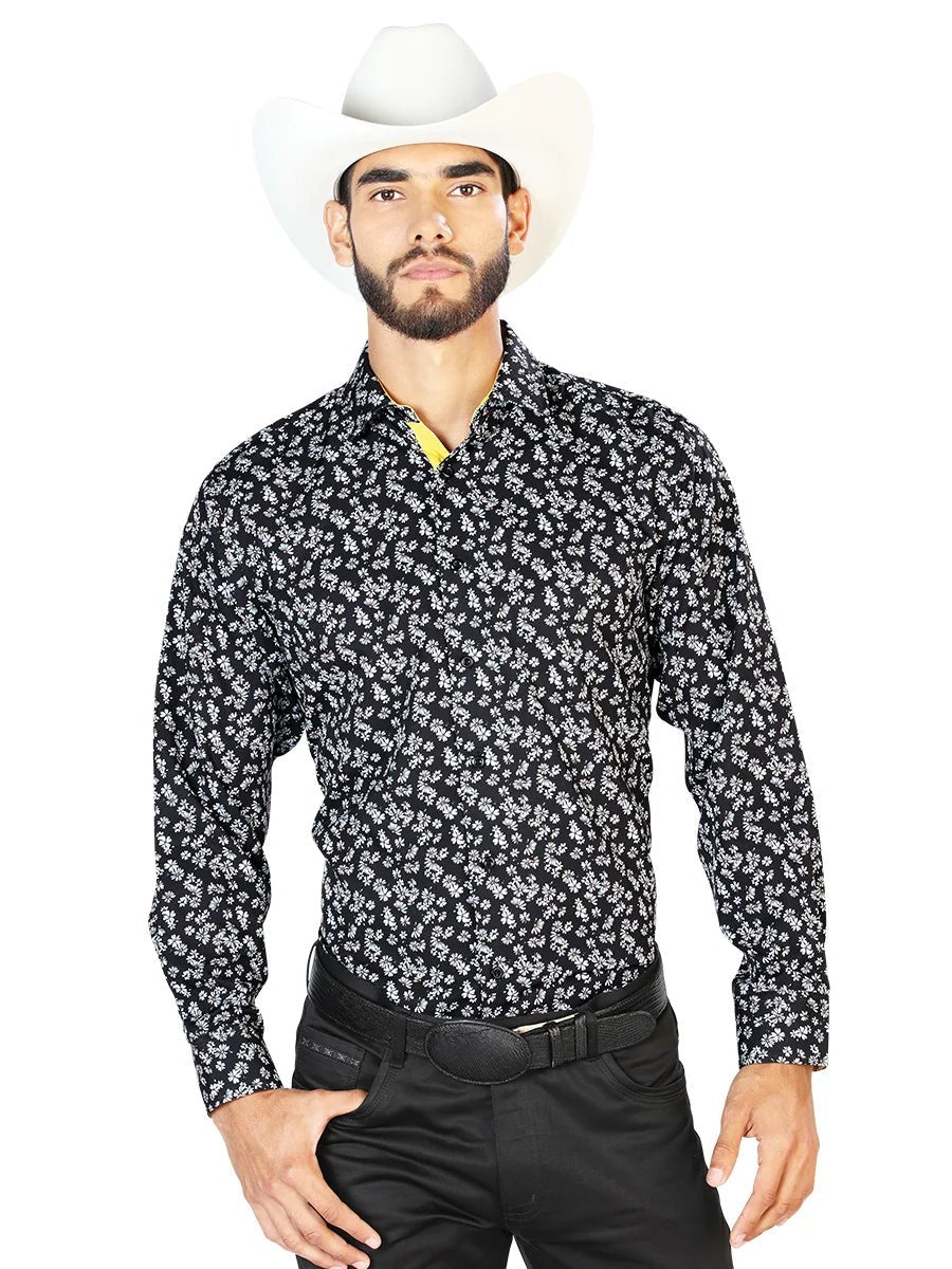 Black Casual Long Sleeve Shirt 126264 - OriginalWestern.com