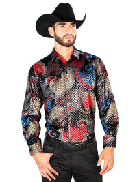 Black Casual Long Sleeve Shirt 43836 - OriginalWestern.com