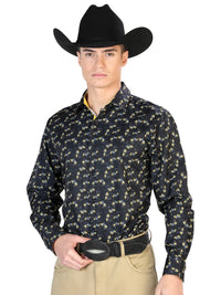 Blue Casual Long Sleeve Shirt 126265 - OriginalWestern.com