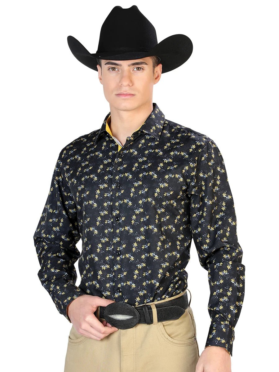 Blue Casual Long Sleeve Shirt 126265 - OriginalWestern.com