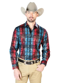 Blue Casual Long Sleeve Shirt 43851 - OriginalWestern.com