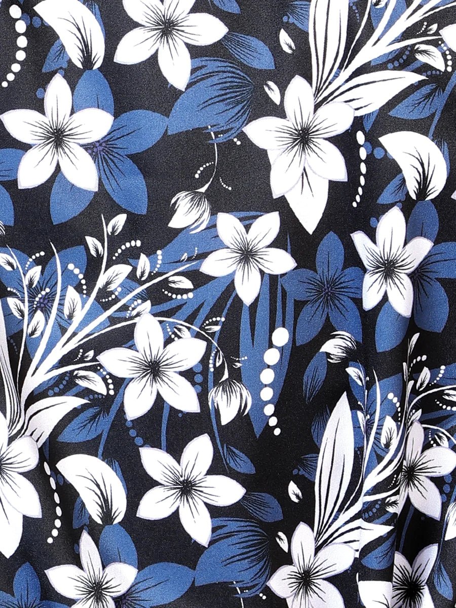 Blue Flower Casual Long Sleeve Shirt 43954 - OriginalWestern.com