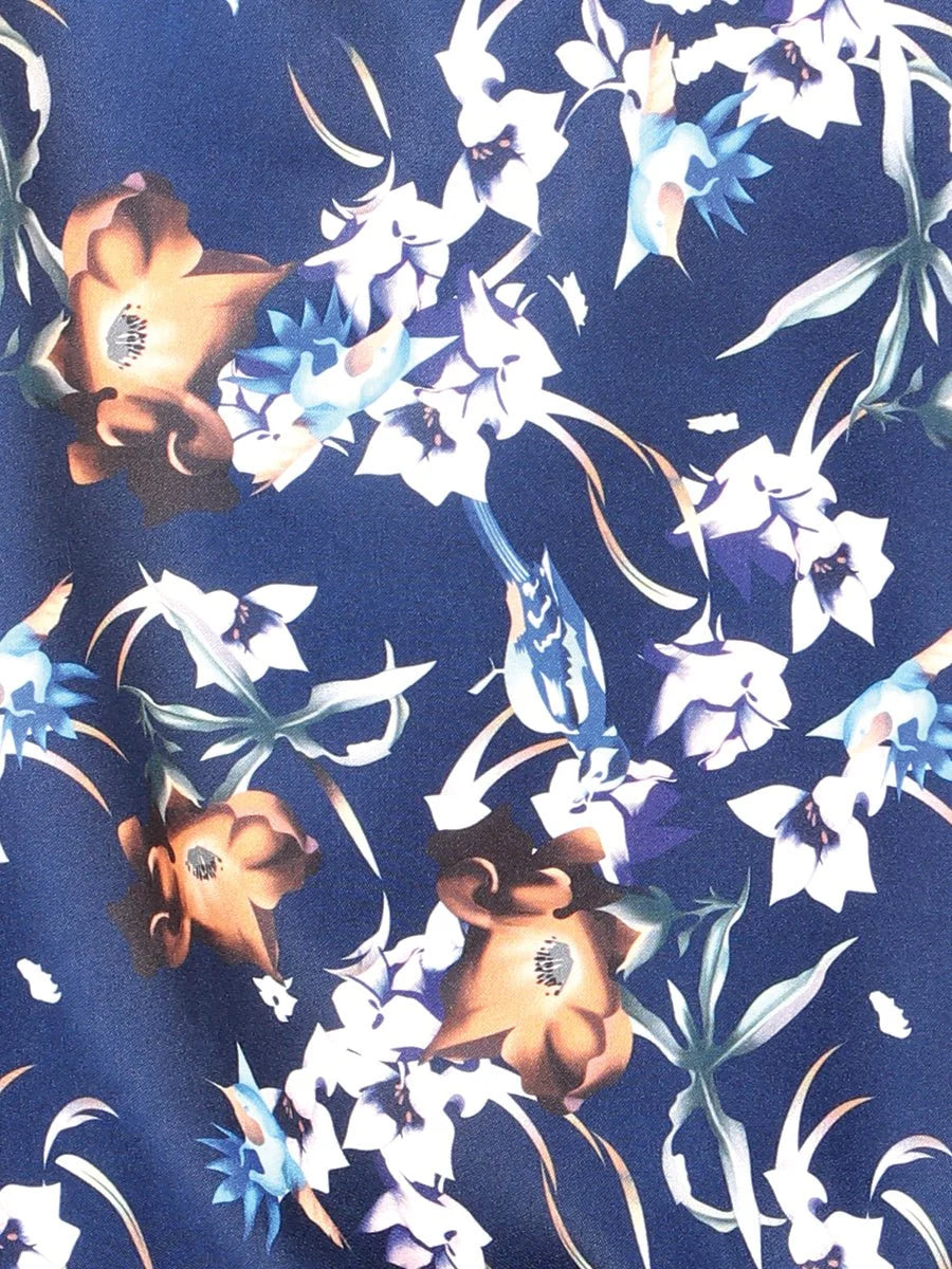 El General - Casual Long Sleeve Shirt- Blue Flowers 43957