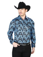 Blue Print Casual Long Sleeve Shirt 43963 - OriginalWestern.com