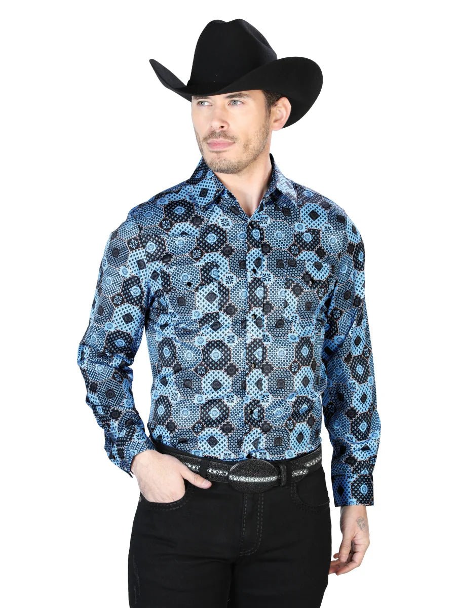 Blue Print Casual Long Sleeve Shirt 43963 - OriginalWestern.com