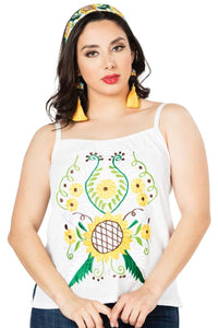 El General Women’s Blusa Artesanal Mexicana 603072 Blanca