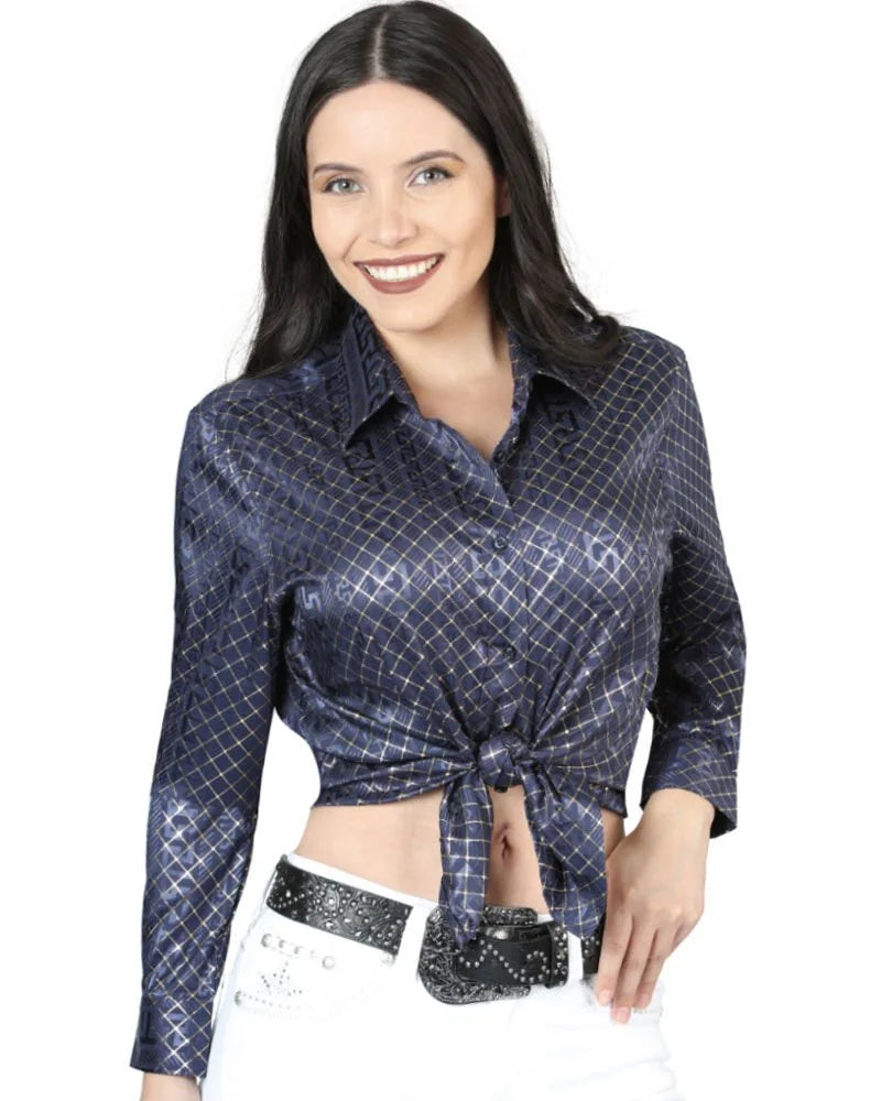 El General Women’s Blusa Manga Larga De Moda Navy Blue 44560