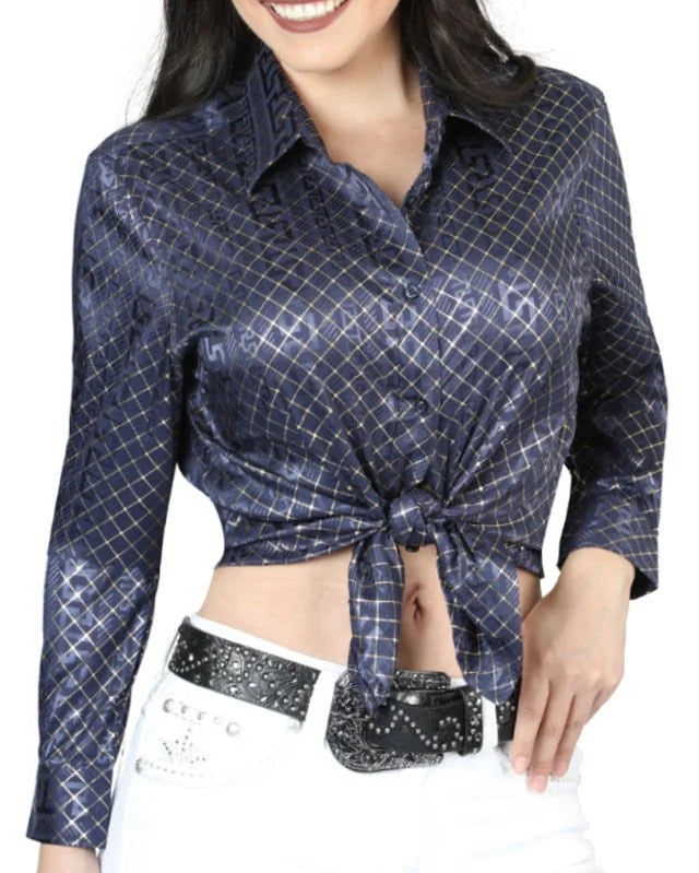 El General Women’s Blusa Manga Larga De Moda Navy Blue 44560