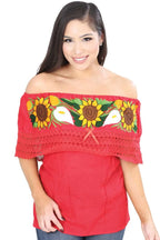 El General Women’s Blusa Bordada Artesanal Olán Roja 601703