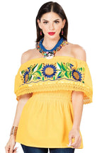 El General Women’s Blusa Artesanal Campesina Girasol 603063