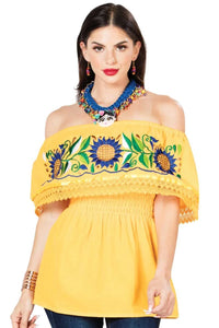 El General Women’s Blusa Artesanal Campesina Girasol 603063