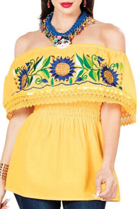 El General Women’s Blusa Artesanal Campesina Girasol 603063