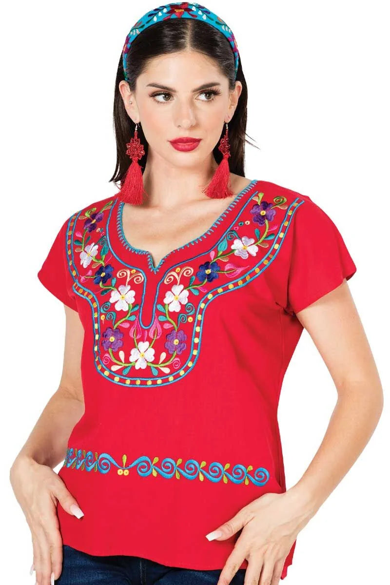 El General Women’s Blusa Kimona Artesanal Mexicana 603056 Rojo
