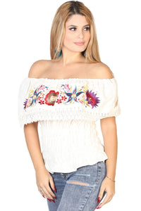 El General Women’s Blusa Resorte Artesanal Noche Buena 602453 Beige
