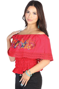 El General Women’s Blusa Resorte Artesanal Noche Buena 602454 Rojo