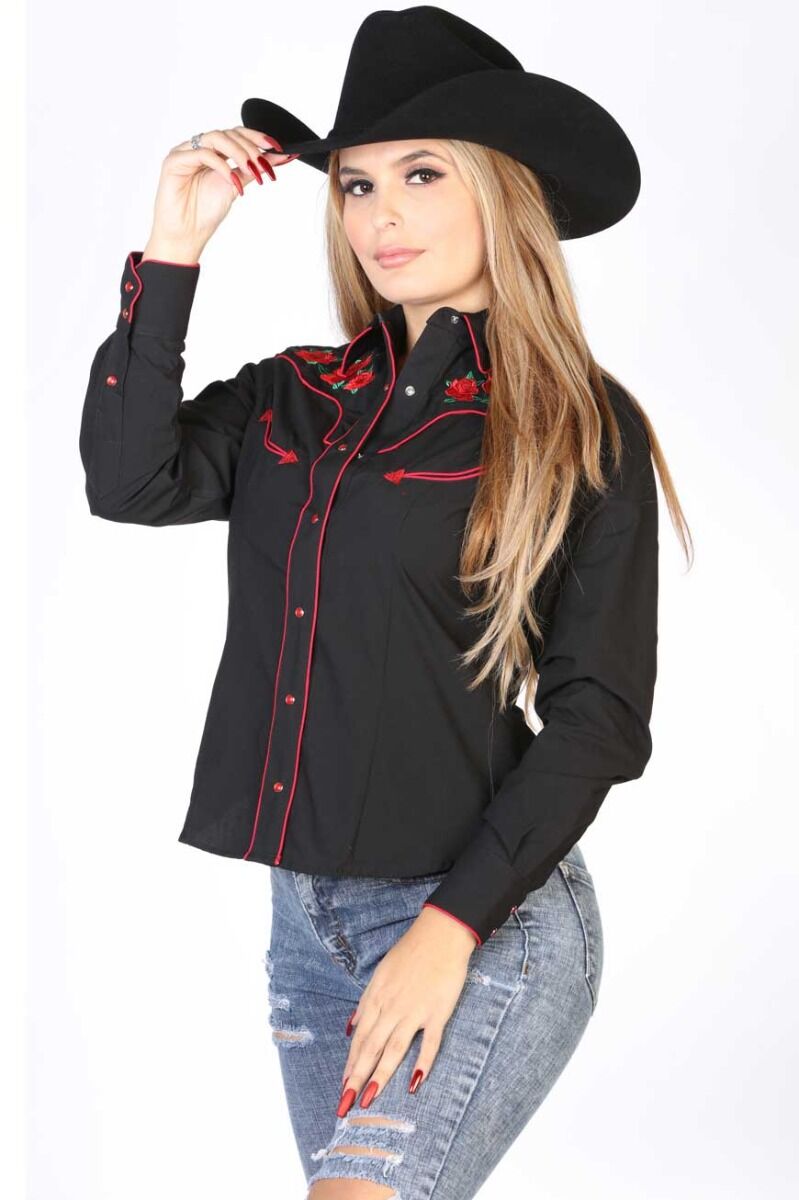 El General Women’s Blusa El Señor De Los Cielos Vaquera 42961
