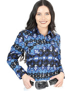 El General Women’s Camisa Vaquera De Mujer Snap Bottom Azul 44410