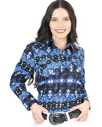 El General Women’s Camisa Vaquera De Mujer Snap Bottom Azul 44410