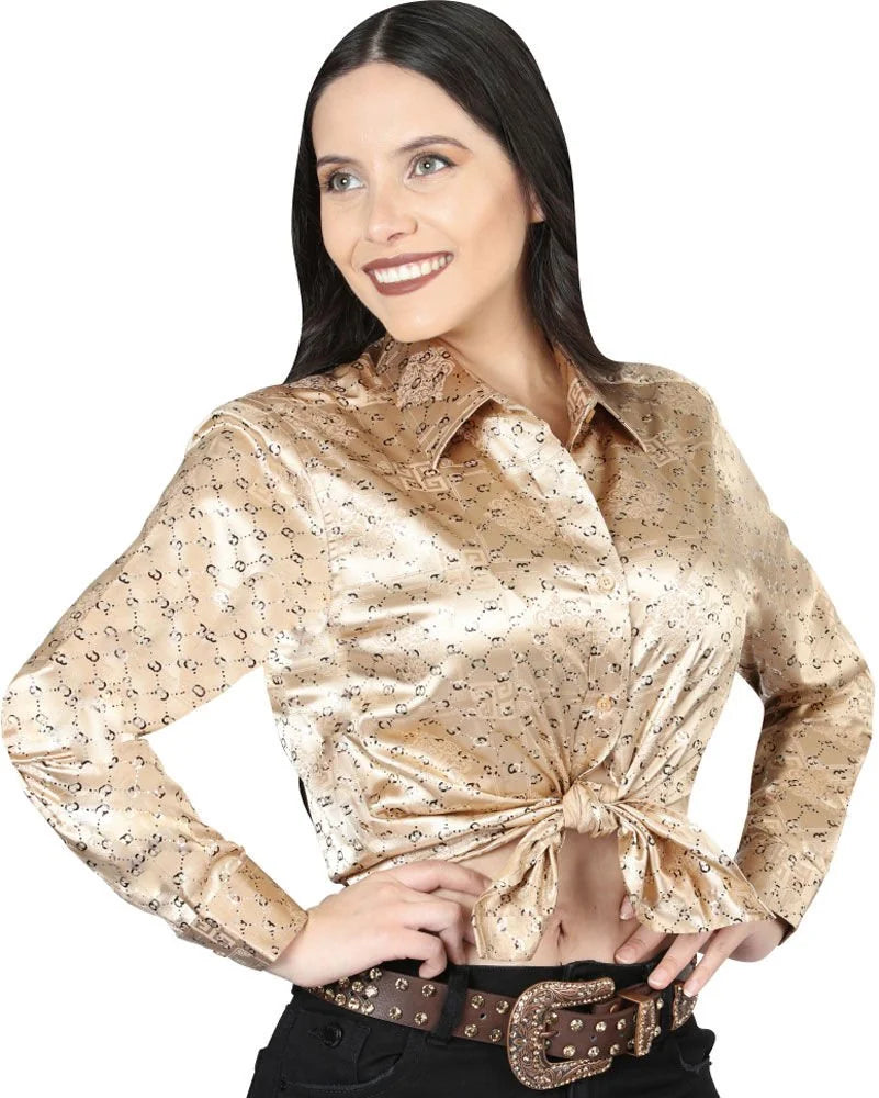 El General Women’s Blusa Manga Larga De Moda Beige 44556