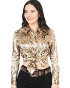 El General Women’s Blusa Estampada De Moda Manga Larga Beige 44596