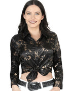 El General Women’s Blusa Estampada De Moda Manga Larga Negra 44598