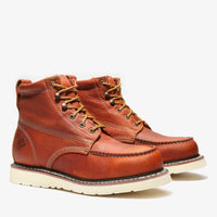 Bonanza Frontier Classic 6” Moc Toe Steel Toe Work Boot – Golden Brown - OriginalWestern.com