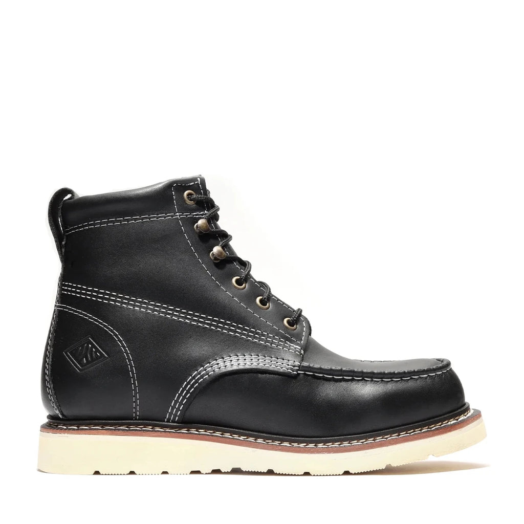 Bonanza Frontier Classic 6” Moc Toe Work Boot – Black - OriginalWestern.com